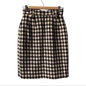 💫 VINTAGE WOOL BLEND gingham skirt XS